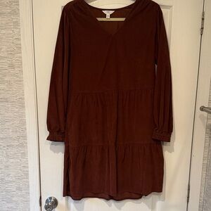 Time and Tru Deep Brown Long Sleeve Dress